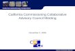California Commissioning Collaborative Advisory Council Meeting