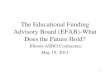 The Educational Funding Advisory Board (EFAB)-What Does the Future Hold?