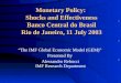 Monetary Policy:  Shocks and Effectiveness Banco Central do Brasil Rio de Janeiro, 11 July 2003
