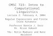 CMSC 723: Intro to  Computational Linguistics