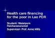 Health care financing for the poor in Lao PDR