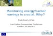 Monitoring energy/carbon savings is crucial. Why?