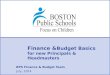 Finance & Budget Basics  for new Principals & Headmasters