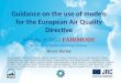 Guidance on the use of models for the European Air Quality Directive