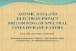 ATOMIC DATA AND ELECTRON-IMPACT BROADENING OF SPECTRAL LINES OF RARE EARTHS