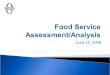 Food Service Assessment/Analysis