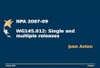 NPA 2007-09 WG145.012: Single and multiple releases