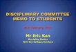 Disciplinary Committee  Memo to Students