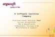 A Software Services Company Platform based Services  PaaS System Integration SOA &  Webservices