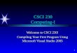 CSCI 230 Computing-I