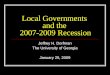 Local Governments  and the  2007-2009 Recession