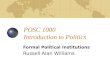 POSC 1000  Introduction to Politics