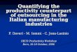 Quantifying the productivity counterpart of outsourcing in the Italian manufacturing industries