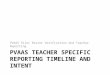 PVAAS Teacher Specific Reporting timeline and Intent