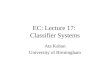 EC: Lecture 17:  Classifier Systems