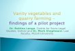 Vanity vegetables and quarry farming - findings of a pilot project