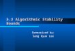 5.3 Algorithmic Stability Bounds