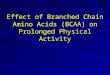 Effect of Branched Chain Amino Acids (BCAA) on Prolonged Physical Activity