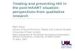 Treating and preventing HIV in the post-HAART situation: perspectives from qualitative research
