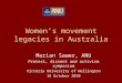 Women’s movement legacies in Australia