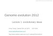 Genome evolution 2012