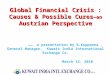 Global Financial Crisis : Causes & Possible Cures —an  Austrian Perspective