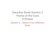 Saturday Study Session 1 Theme of the Class Enthalpy