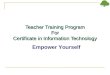 Teacher Training Program For Certificate in Information Technology