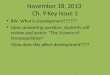 November 18, 2013  Ch. 9 Key Issue 1