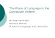 The Place of Language in the Curriculum Reform