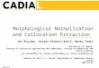 Morphological Normalization and Collocation Extraction