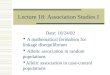 Lecture 18: Association Studies I