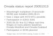 Onsala status report 20051013