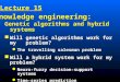Genetic algorithms and hybrid systems Will genetic algorithms work for my   problem?