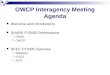 OWCP Interagency Meeting Agenda