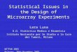 Statistical Issues in the Design of Microarray Experiments