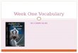 Week One Vocabulary
