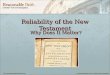 Reliability of the New Testament