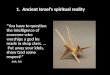 1.   Ancient Israel’s  spiritual  reality