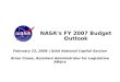 NASA’s FY 2007 Budget Outlook