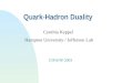 Quark-Hadron Duality
