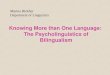 Knowing More than One Language:  The Psycholinguistics of Bilingualism