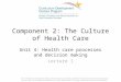 Component 2: The Culture of Health Care