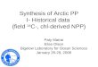 Synthesis of Arctic PP I- Historical data  (field  14 C-, chl-derived NPP)