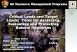 Critical Loads and Target Loads:  Tools for Assessing, Evaluating and Protecting Natural Resources