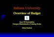 Indiana University Overview of Budget