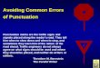 Avoiding Common Errors of Punctuation