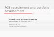 PGT recruitment and portfolio development