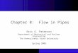 Chapter 8:  Flow in Pipes