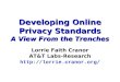 Developing Online Privacy Standards A View From the Trenches